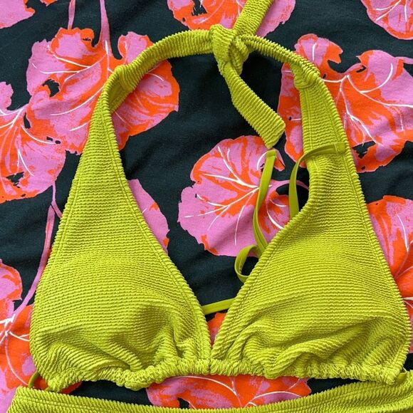 Wild Fable 70s groovy look👀 Lime 🍋‍🟩 Green Bikini👙Beach🏖️Time! Lined. Comfy! - Picture 13 of 17
